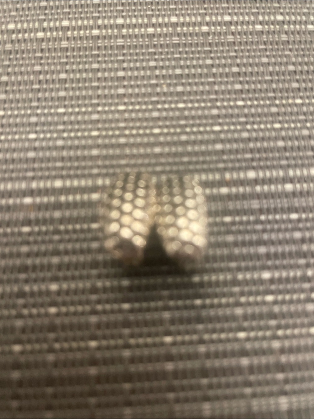 HMN Signed Silver Textured Dome Clip On Stud Earrings - Elegant Women’s Earrings